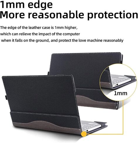 حالة تغطية الكمبيوتر المحمول لـ HP EliteBook Ultra 14 بوصة G1Q [غير متوافق مع أي طراز آخر] 2-في 1 PU Leather Detachable Detachable Computer Bag (Black) in Kuwait