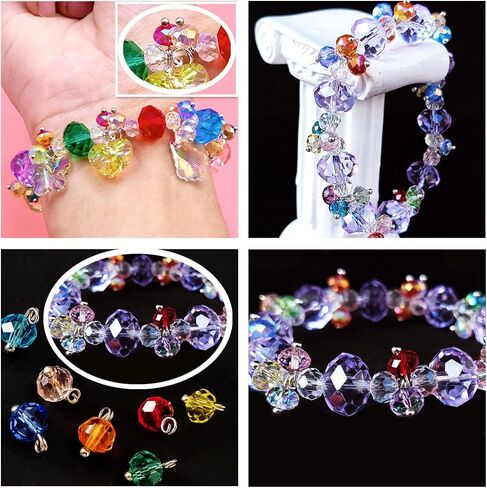 780pcs Briolette Crystal Glass حبات لصنع المجوهرات ، 3-10 ملم حبات كريستالية حمراء من 3 إلى 10 ملم للأساور ، روندل زجاجية بالتجميد لحرف نبيذ سحر الرياح in Kuwait
