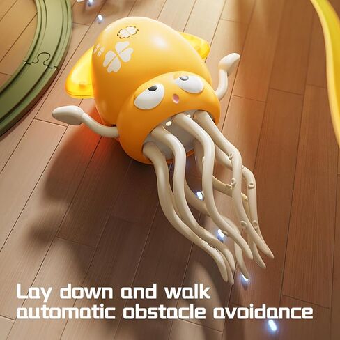 Magic Dancing Octopus Toy, Dancing Squid Toy, Electric Crawling Octopus with LED Lights & Music, Smart Obstacle Avoidance Sensor Toys, Interactive Auto-Dance Squid Gifts for Kids(Green) in Saudi Arabia