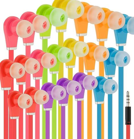 4 Pack Earbuds Headphones Ear Earphones Multicolor Buds Wired Kids Phone Classroom School Plug Set audifonos Player Headset Computer Small Bud Jack Class Tablet Laptop Travel Airplane Plane Flight in Kuwait