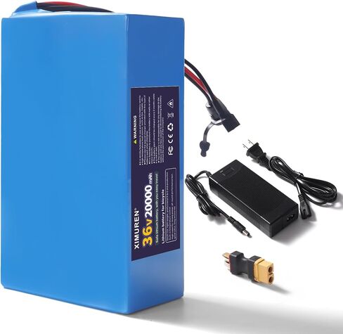 36V Battery 20Ah Ebike Battery 36V Lithium Battery 20Ah Electric with 2A Charger, T-Plug to XT60 Connector and 40A BMS for 250-1000W Electric Bicycles Motor and Scooter in Saudi Arabia