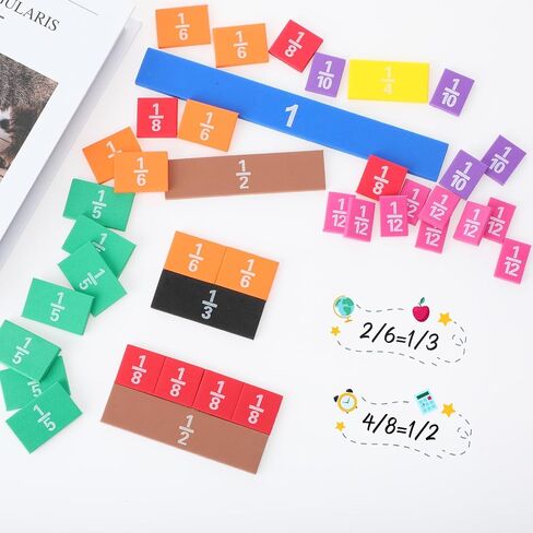 30 Sets Fraction Tiles Set for Math Classroom Fractions Manipulatives Math Learning Manipulatives for Home School Supplies in Saudi Arabia