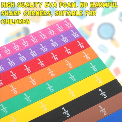30 Sets Fraction Tiles Set for Math Classroom Fractions Manipulatives Math Learning Manipulatives for Home School Supplies in Saudi Arabia