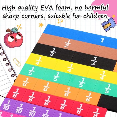 30 Sets Fraction Tiles Set for Math Classroom Fractions Manipulatives Math Learning Manipulatives for Home School Supplies in Saudi Arabia