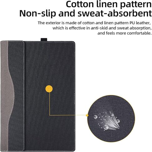 Laptop Cover Case for Dell Latitude 16 7650/7640 Notebook PC (NOT Working with Other Dell Models). 2-in-1 PU Leather Detachable Notebook Sleeve (Patchwork Gray) in Saudi Arabia