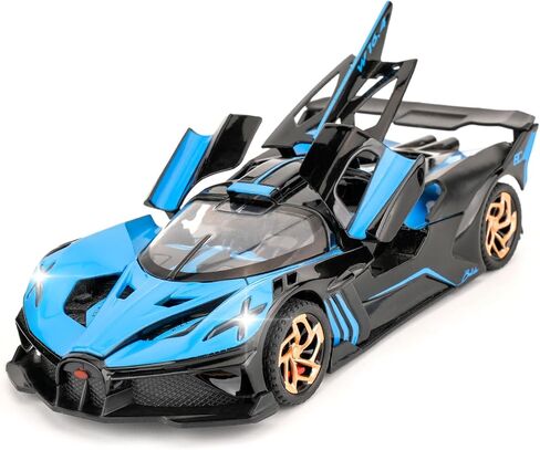 BDTCTK 1/32 BUGATTI BOGATTI BOLIDE SPORTS MODEL CAR ، سبيكة الزنك ، تسحب سيارة مع صوت وضوء للأطفال هدية بوي بوي (الأزرق) in Kuwait
