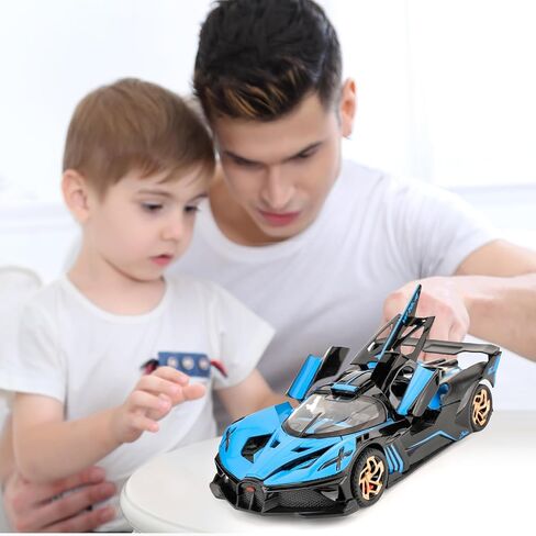 BDTCTK 1/32 BUGATTI BOGATTI BOLIDE SPORTS MODEL CAR ، سبيكة الزنك ، تسحب سيارة مع صوت وضوء للأطفال هدية بوي بوي (الأزرق) in Kuwait