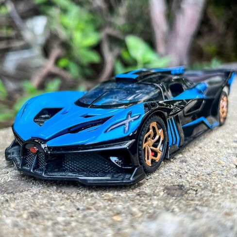 BDTCTK 1/32 BUGATTI BOGATTI BOLIDE SPORTS MODEL CAR ، سبيكة الزنك ، تسحب سيارة مع صوت وضوء للأطفال هدية بوي بوي (الأزرق) in Kuwait