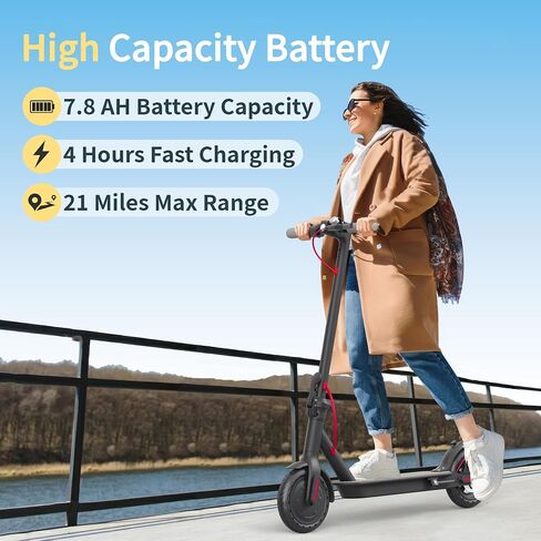 سكوتر كهربائي للبالغين ، 350W/MAX 500W محرك ، سرعة قصوى 19 ميلاً في الساعة ، 8.5 "إطارات الصلبة الدراجات البخارية السريعة ، كبوتر من الرياضة الطويلة الطويلة المدى للانتقال مع نظام الكبح المزدوج ، التحكم في التطبيق in Saudi Arabia