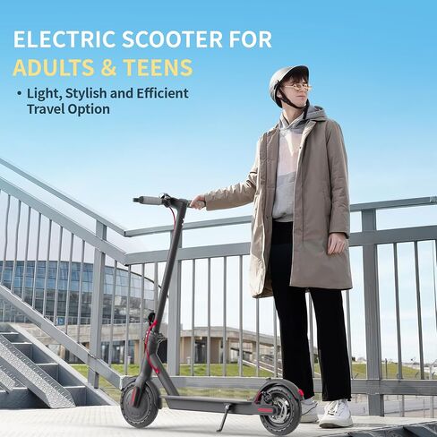 سكوتر كهربائي للبالغين ، 350W/MAX 500W محرك ، سرعة قصوى 19 ميلاً في الساعة ، 8.5 "إطارات الصلبة الدراجات البخارية السريعة ، كبوتر من الرياضة الطويلة الطويلة المدى للانتقال مع نظام الكبح المزدوج ، التحكم في التطبيق in Saudi Arabia