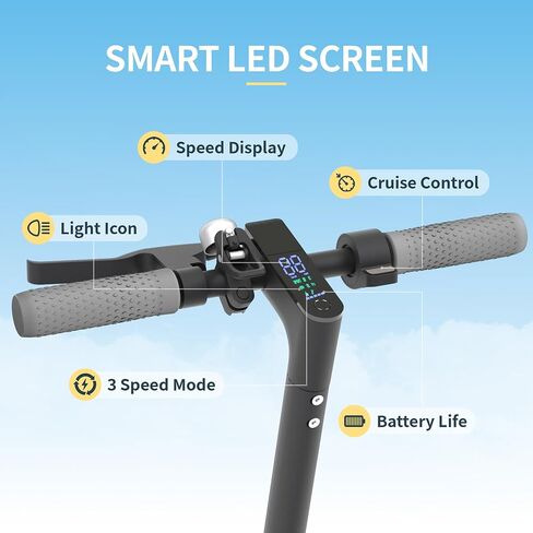 سكوتر كهربائي للبالغين ، 350W/MAX 500W محرك ، سرعة قصوى 19 ميلاً في الساعة ، 8.5 "إطارات الصلبة الدراجات البخارية السريعة ، كبوتر من الرياضة الطويلة الطويلة المدى للانتقال مع نظام الكبح المزدوج ، التحكم في التطبيق in Saudi Arabia