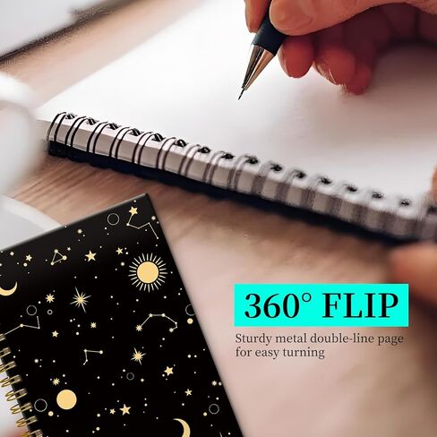 مجلة دفاتر دوامة للنساء للنساء ، مجلة A5 Hardcover Journal ، 120 صفحة ورقة سميكة ، قضت الكلية دفتر الكتابة للمدرسة ، العمل والمكتب 8.3 '× 5.9' (العلم الأمريكي الخشب) in Kuwait