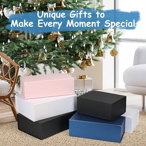 SPEPLA 4 Pack 9.5x7x4 Magnetic Gift Boxes Black Magnetic Closure Gift Box for Wedding, Christmas, Birthday Presents in Saudi Arabia