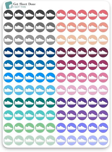 Run Walk Planner Stickers / 110 Vinyl Dot Stickers (1/3") / Exercise Health Fitness Self Care Workout/Essential Productivity Life/Bujo Bullet Journaling/TODO to do Appointments (1 Sheet) in Saudi Arabia