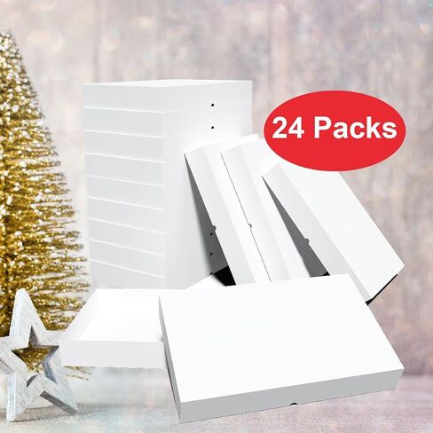 12 Packs Extra Large Gift Boxes with Lids for Presents, 17x13x4 Inch Oversized White Empty Foldable Wrapping Boxes for Presents Bulk, Extra Deep Sweater Boxes Robe Boxes Blanket Boxes Clothes Boxes for Gifts in Saudi Arabia