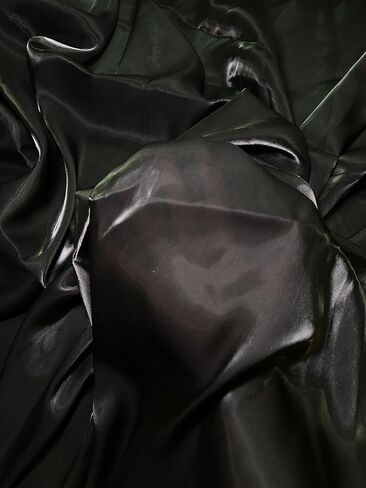 Wet Liquid Shimmery Chiffon Fabric - 100% Polyester - Dreamy Drapery Fabric - Perfect Chiffon Cloth for Formalwear, Overlays & Dance Costumes – Lightweight – 58 Inches Width – 1 Yard (Black) in Saudi Arabia
