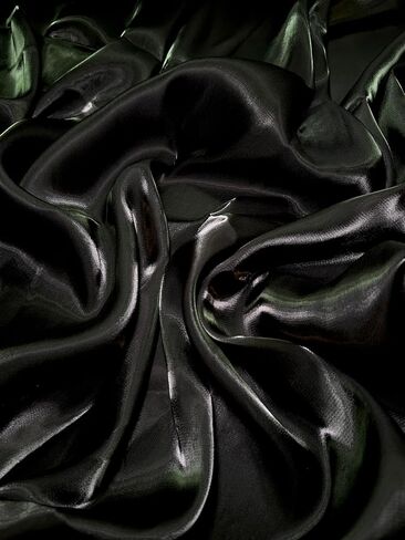 Wet Liquid Shimmery Chiffon Fabric - 100% Polyester - Dreamy Drapery Fabric - Perfect Chiffon Cloth for Formalwear, Overlays & Dance Costumes – Lightweight – 58 Inches Width – 1 Yard (Black) in Saudi Arabia
