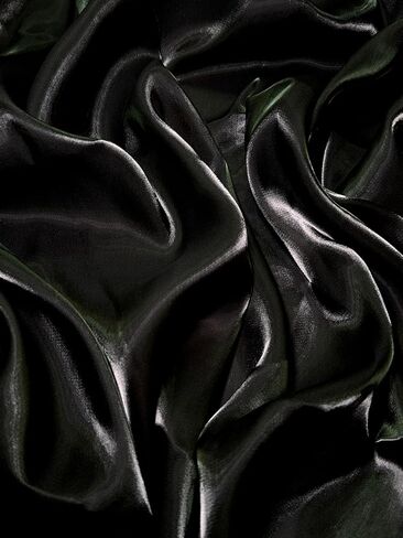Wet Liquid Shimmery Chiffon Fabric - 100% Polyester - Dreamy Drapery Fabric - Perfect Chiffon Cloth for Formalwear, Overlays & Dance Costumes – Lightweight – 58 Inches Width – 1 Yard (Black) in Saudi Arabia
