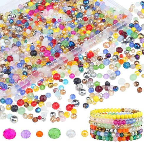 Zhiyuxi 1100pcs 4mm 6mm 8mm حبات زجاجية سوداء من أجل المجوهرات صنع حبات زجاجية متنوعة للبراغي in Saudi Arabia