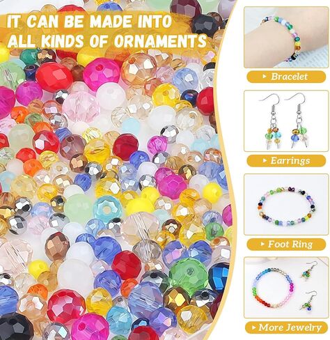 Zhiyuxi 1100pcs 4mm 6mm 8mm حبات زجاجية سوداء من أجل المجوهرات صنع حبات زجاجية متنوعة للبراغي in Saudi Arabia