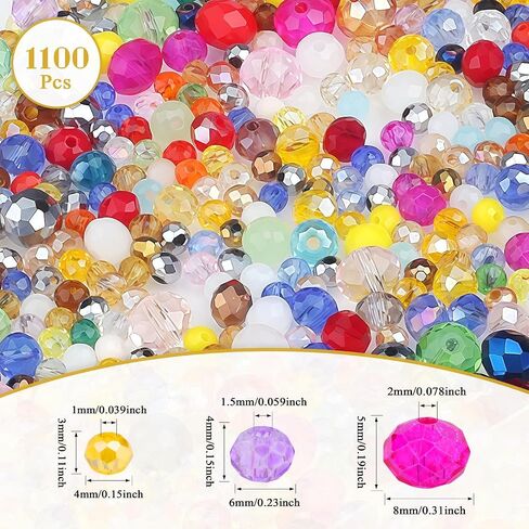 Zhiyuxi 1100pcs 4mm 6mm 8mm حبات زجاجية سوداء من أجل المجوهرات صنع حبات زجاجية متنوعة للبراغي in Saudi Arabia