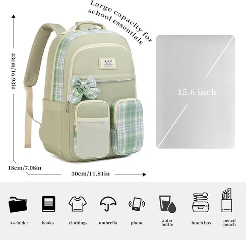 حقيبة الظهر للمدرسة لفتاة في سن المراهقة ، حقيبة كتب على ظهرها الجمالي مع مقصورة الكمبيوتر المحمول لطلاب المدارس المتوسطة ، موشيلا بارا نيناس ، بيج in Kuwait