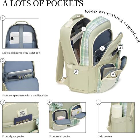 حقيبة الظهر للمدرسة لفتاة في سن المراهقة ، حقيبة كتب على ظهرها الجمالي مع مقصورة الكمبيوتر المحمول لطلاب المدارس المتوسطة ، موشيلا بارا نيناس ، بيج in Kuwait