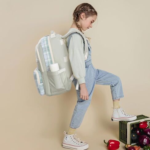 حقيبة الظهر للمدرسة لفتاة في سن المراهقة ، حقيبة كتب على ظهرها الجمالي مع مقصورة الكمبيوتر المحمول لطلاب المدارس المتوسطة ، موشيلا بارا نيناس ، بيج in Kuwait