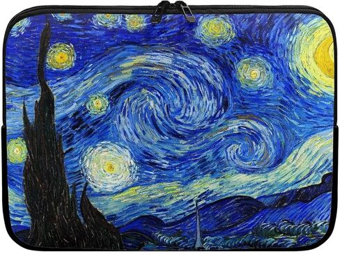 Van Gogh Starry Night Laptop Sleeve for Women, Computer Bag Tablet Carrying Case Cover Briefcase Fits Up to 17 Inch Tablet/Notebook, Portable Zipper Laptop Bag for Travel/Business/School in Saudi Arabia