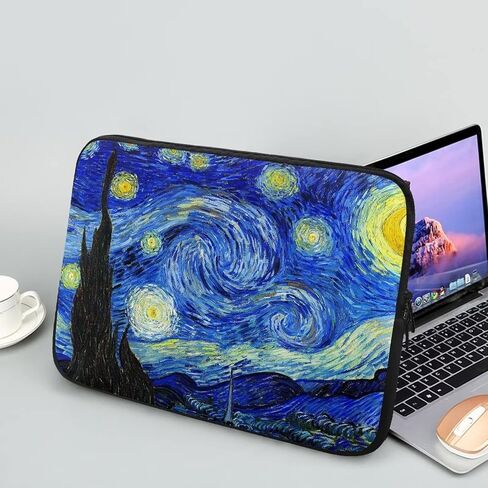 Van Gogh Starry Night Laptop Sleeve for Women, Computer Bag Tablet Carrying Case Cover Briefcase Fits Up to 17 Inch Tablet/Notebook, Portable Zipper Laptop Bag for Travel/Business/School in Saudi Arabia