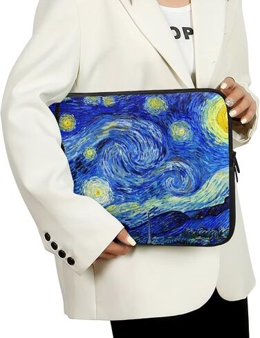 Van Gogh Starry Night Laptop Sleeve for Women, Computer Bag Tablet Carrying Case Cover Briefcase Fits Up to 17 Inch Tablet/Notebook, Portable Zipper Laptop Bag for Travel/Business/School in Saudi Arabia