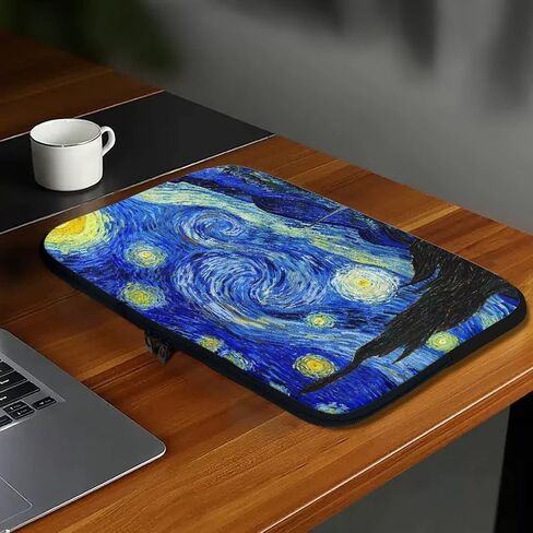 Van Gogh Starry Night Laptop Sleeve for Women, Computer Bag Tablet Carrying Case Cover Briefcase Fits Up to 17 Inch Tablet/Notebook, Portable Zipper Laptop Bag for Travel/Business/School in Saudi Arabia