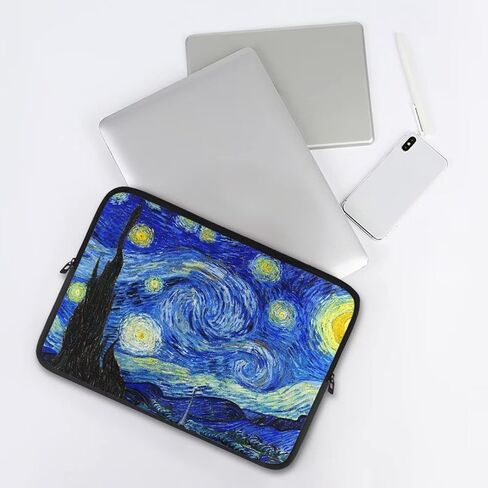 Van Gogh Starry Night Laptop Sleeve for Women, Computer Bag Tablet Carrying Case Cover Briefcase Fits Up to 17 Inch Tablet/Notebook, Portable Zipper Laptop Bag for Travel/Business/School in Saudi Arabia