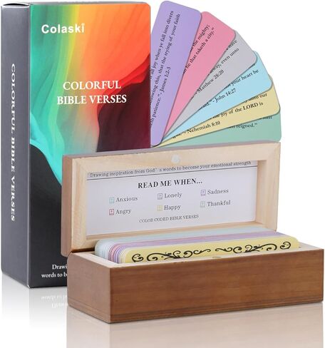 جرة آية الكتاب المقدس، اقرأني عندما جرة الأمل بآيات الكتاب المقدس للعواطف والمشاعر، 90 بطاقة الكتاب المقدس KJV مع صندوق صلاة خشبي من الكتاب المقدس، هدايا مسيحية للكنيسة لدراسة الكتاب المقدس للنساء والرجال in Kuwait