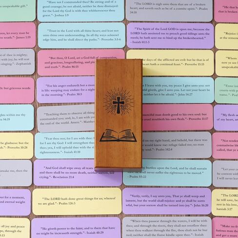 جرة آية الكتاب المقدس، اقرأني عندما جرة الأمل بآيات الكتاب المقدس للعواطف والمشاعر، 90 بطاقة الكتاب المقدس KJV مع صندوق صلاة خشبي من الكتاب المقدس، هدايا مسيحية للكنيسة لدراسة الكتاب المقدس للنساء والرجال in Kuwait