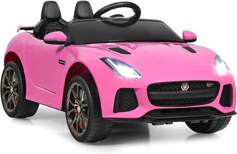 HONEY JOY Pink Ride On Car, Jaguar F-Type, 12V Battery Powered Motorized Vehicle w/Remote Control, Spring Suspension, Double Doors, Lights, 4 Wheel Electric Vehicle for Kids, Gift for Boys Girls(Pink) in Saudi Arabia