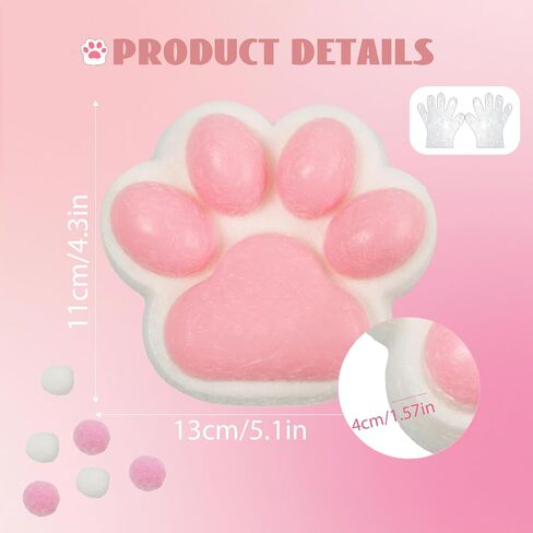 Large Cat Paw Squishy Squeeze Toys 5-inch Strawberry Pink Cute Fufu Squishy Sensory Stress Relief Fidget Toys for Party Favors Sensory Anxiety Toys for Adults (Strawberry) in Saudi Arabia