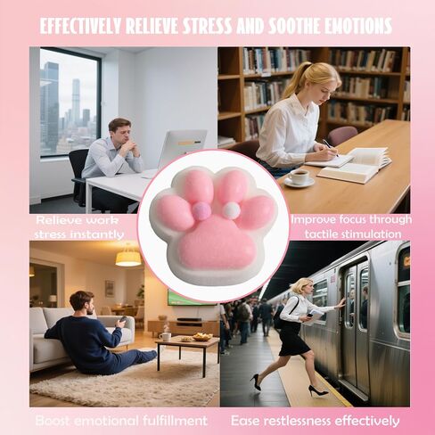 Large Cat Paw Squishy Squeeze Toys 5-inch Strawberry Pink Cute Fufu Squishy Sensory Stress Relief Fidget Toys for Party Favors Sensory Anxiety Toys for Adults (Strawberry) in Saudi Arabia
