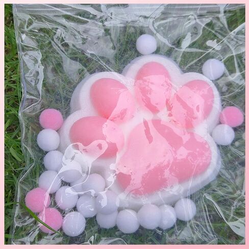 Large Cat Paw Squishy Squeeze Toys 5-inch Strawberry Pink Cute Fufu Squishy Sensory Stress Relief Fidget Toys for Party Favors Sensory Anxiety Toys for Adults (Strawberry) in Saudi Arabia