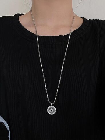 Dog Tag Compass Necklace for Men Women 925 Sterling Silver Dog Tag Pendant Necklace Compass Necklace with 22"+2" Chain Fathers Day Graduation Gifts Birthday Gifts Anniversary Christmas Gifts in Saudi Arabia
