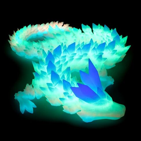 3D Printed Dragon- 24 inch Large Articulated Dragon, Glow Rainbow in Kuwait