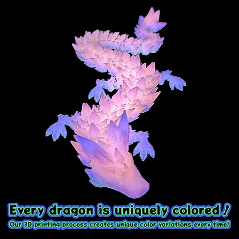 3D Printed Dragon- 24 inch Large Articulated Dragon, Glow Rainbow in Kuwait