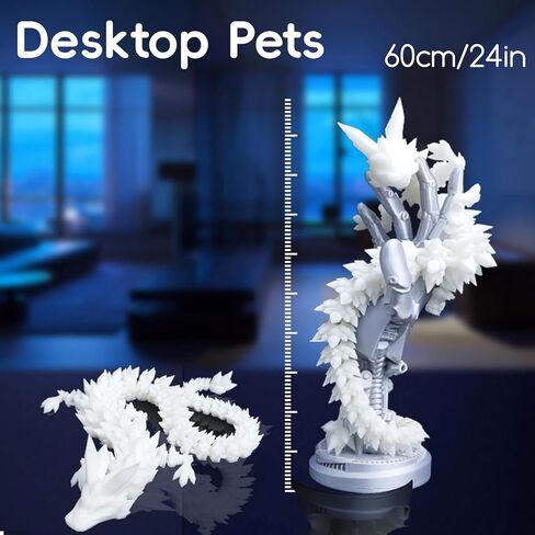 3D Printed Dragon- 24 inch Large Articulated Dragon, Glow Rainbow in Kuwait