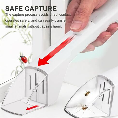 2Pcs Small Animals Catcher Quick Release Humane Catching Tool Clear Contactless Observer Kids Adults Nature Exploration Container to Capture Butterflies, Bees, Spiders, etc (Black+White) in Saudi Arabia