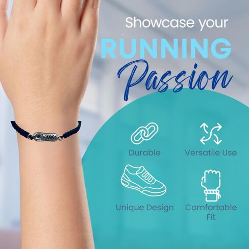 Infinity Collection Running Gifts- Runner Bracelet, Running Jewelry, Adjustable Running Charm Bracelet- Cross Country, Track, Marathon Gifts for Men and Women in Saudi Arabia