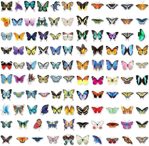Butterflies Stickers 100PCS,Cool Butterflies Stickers for Scrapbooking,Funny for Teen Girl s Boys,Lovely Underwater Animals Stuff, Decorations for Party, Laptop Decals,Water Bottle in Kuwait
