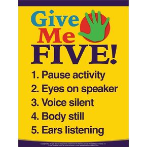 Gerard Aflague Collection - Give Me Five Classroom Management Poster - 18x24