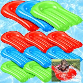 9 Pcs Inflatable Body Boards for Water Slides, Pool Slide Inflatable Surfboard 21.2 x 15 Inch Portable Surf Boards for Kids Garden Lawn Water Slide Accessories