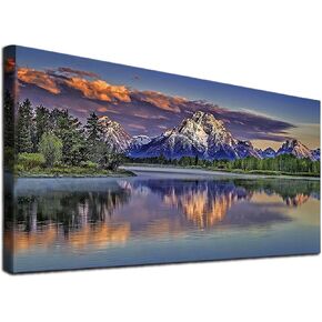 JATOK Paint by Numbers Kits for Adults, Painting Kits for Beginners On Clear Colored Canvas, Easy DIY Acrylic Pigment Drawing Paintwork for Home Wall Decor, Landscape 40x90cm/16X35in (No Frame)
