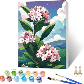 SKRYUIE Framed Paint by Numbers Kits for Adults Flower, Acrylic Botany Oil Painting by Numbers Kits for Beginner with Paintbrushes Brushes Art Canvas for Home Decor 7.87x11.81 inch / 20x30 cm v1